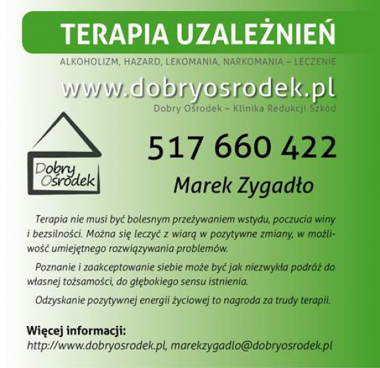 Terapia uzależnień - alkoholizm, hazard, lekomania, narkomania. 