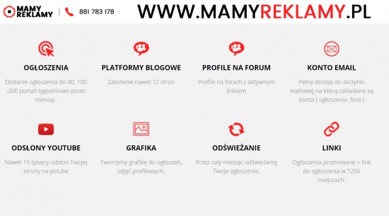 Promujemy strony  - RÓŻNE FORMY REKLAMY