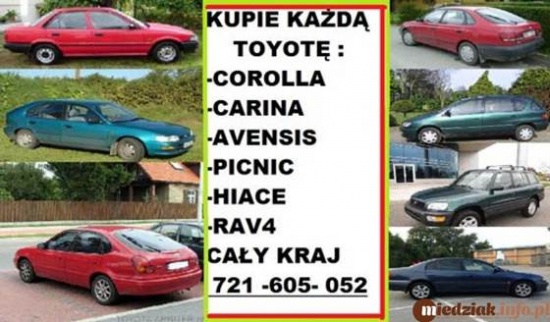 KUPIE TOYOTE CARINA COROLLA AVENSIS HIACE 