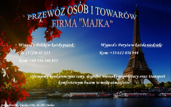 Przewóz osób i towarów Polska-Francja (Paryż)